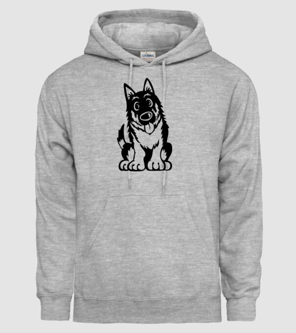 câine lup model gri pe tricou