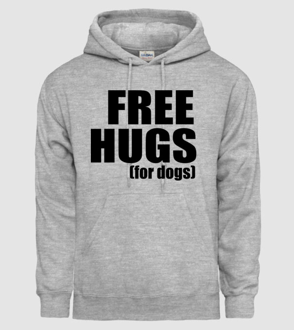 Free hugs for dogs model gri pe tricou