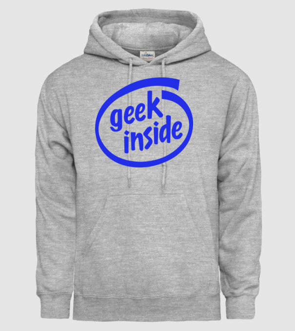 Geek inside model gri pe tricou