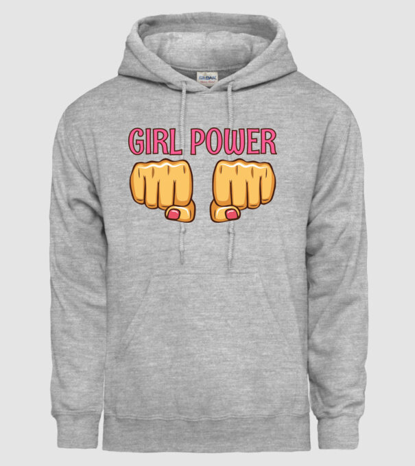 Girl Fist model gri pe tricou