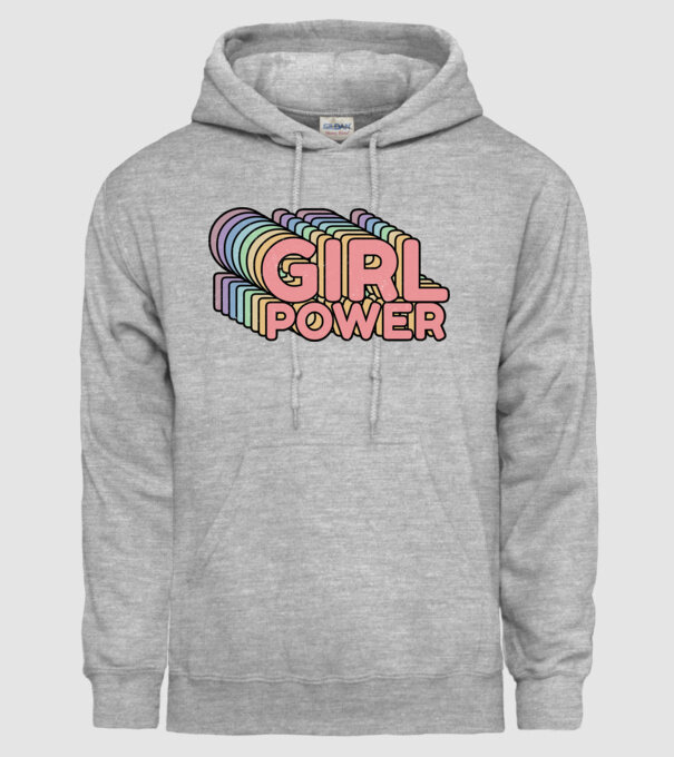 Girl power model gri pe tricou