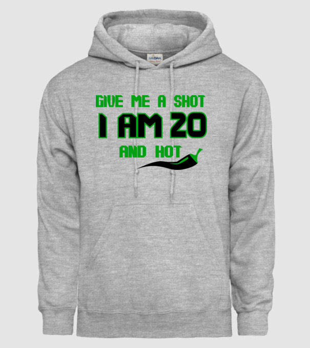 Give me a shot - 20 model gri pe tricou
