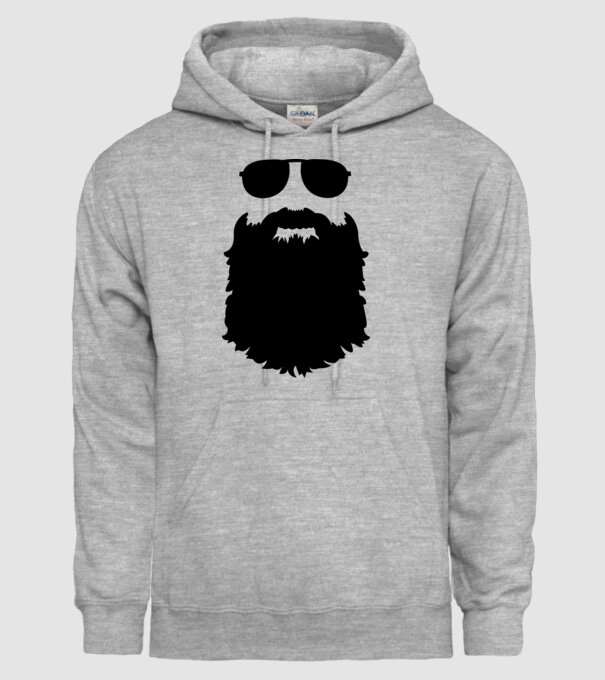 Barbă Hipster model gri pe tricou