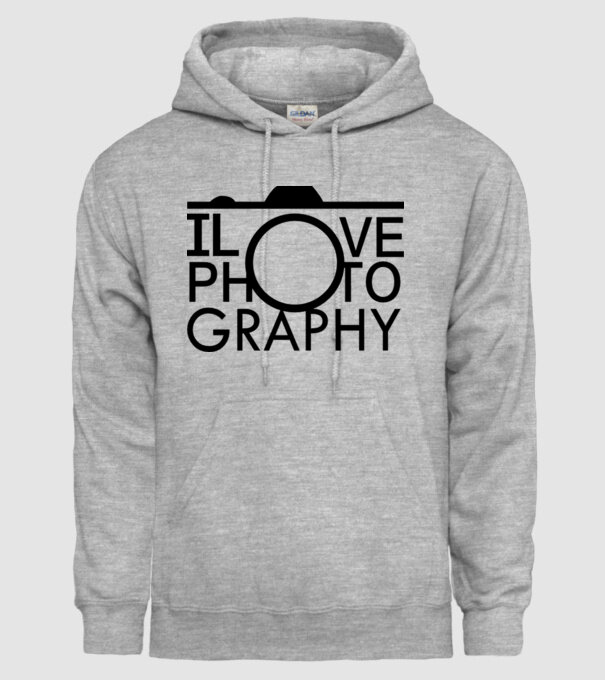 I love photography model gri pe tricou
