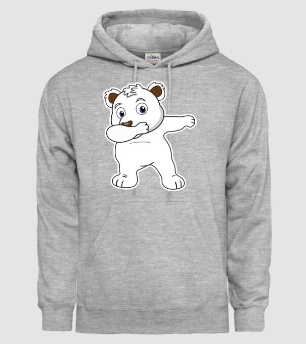 Urs polar DAB model gri pe tricou