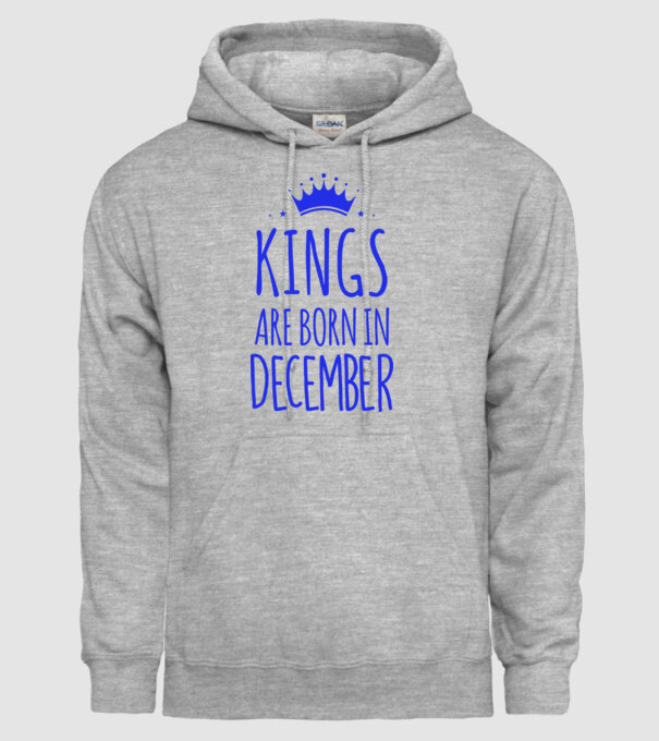 Kings are born in - December model gri pe tricou
