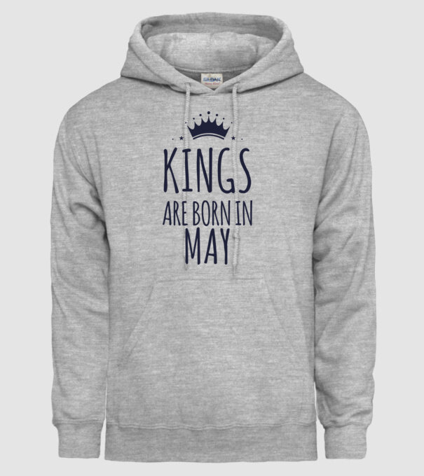 Kings are born in - May model gri pe tricou