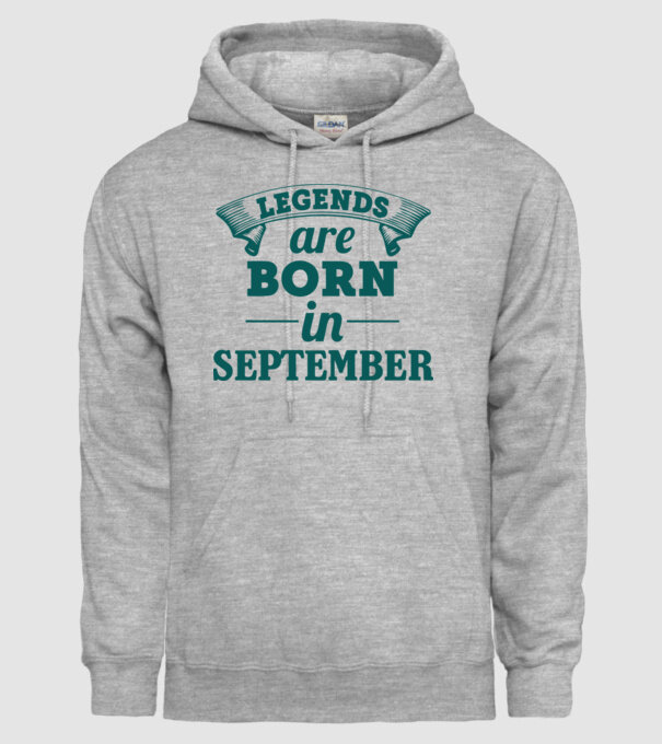 Legends are born in September model gri pe tricou
