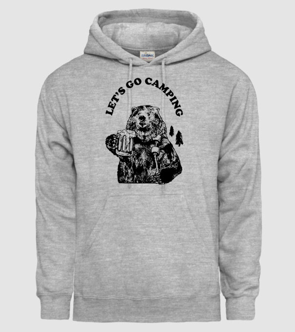 Lets go camping model gri pe tricou