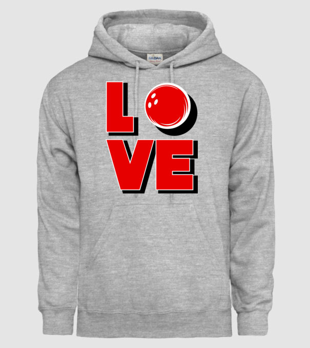 Love bowling model gri pe tricou