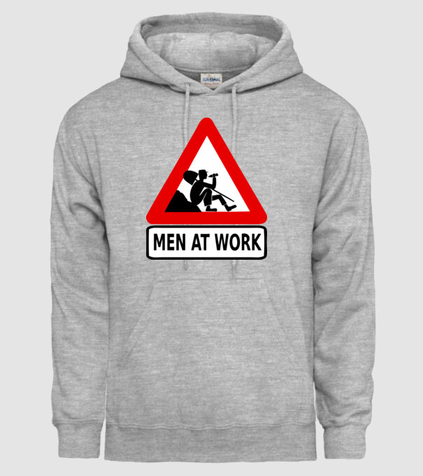 men at work model gri pe tricou