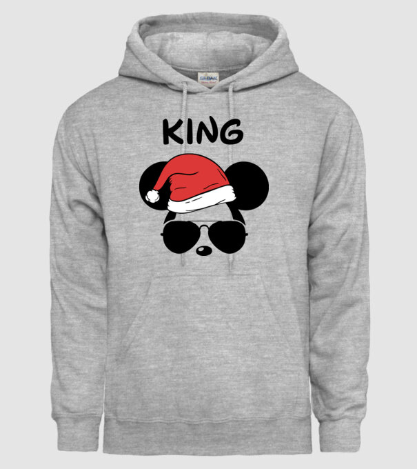 mickey santa king model gri pe tricou