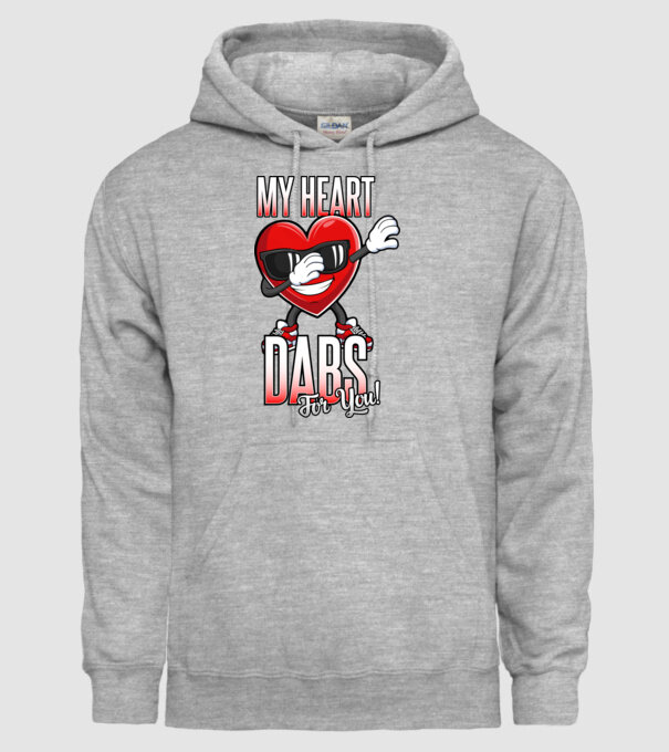 My Heart Dabs For You model gri pe tricou