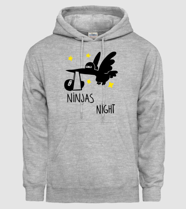Ninja model gri pe tricou