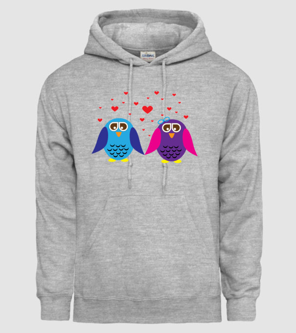 Owl Love model gri pe tricou