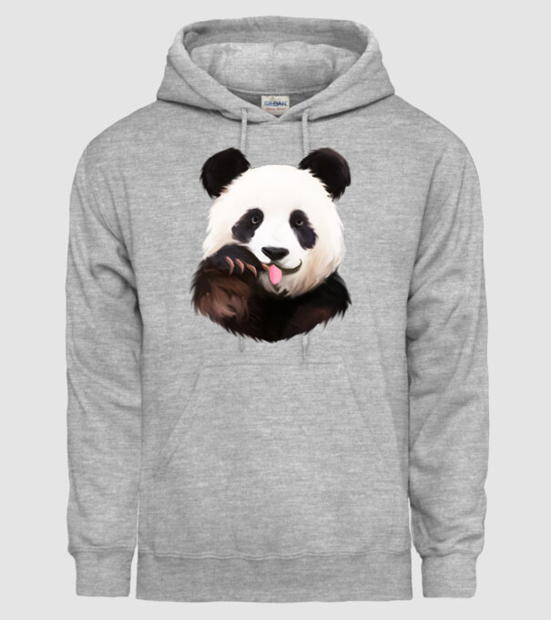 Panda face model gri pe tricou