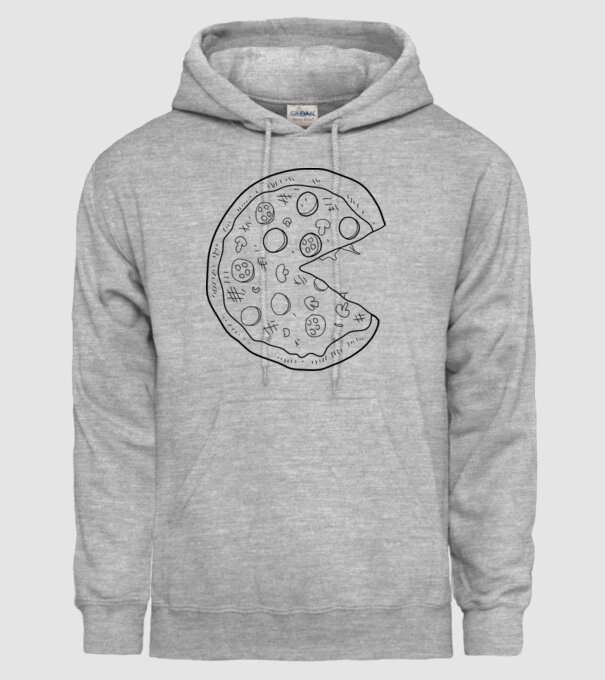 Pizza cuplu model gri pe tricou