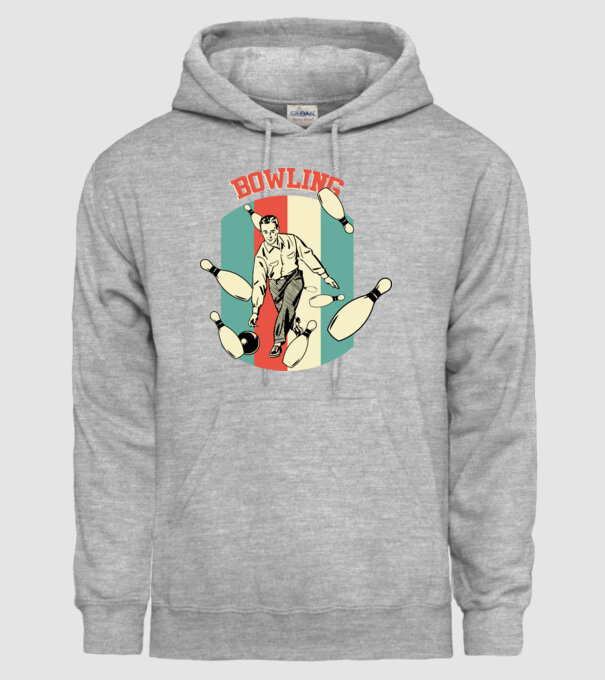 Retro Bowling model gri pe tricou