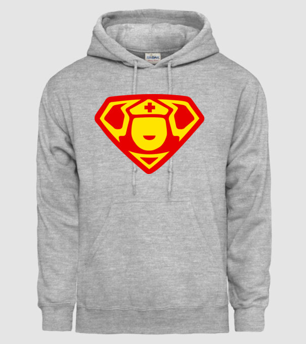super nurse model gri pe tricou