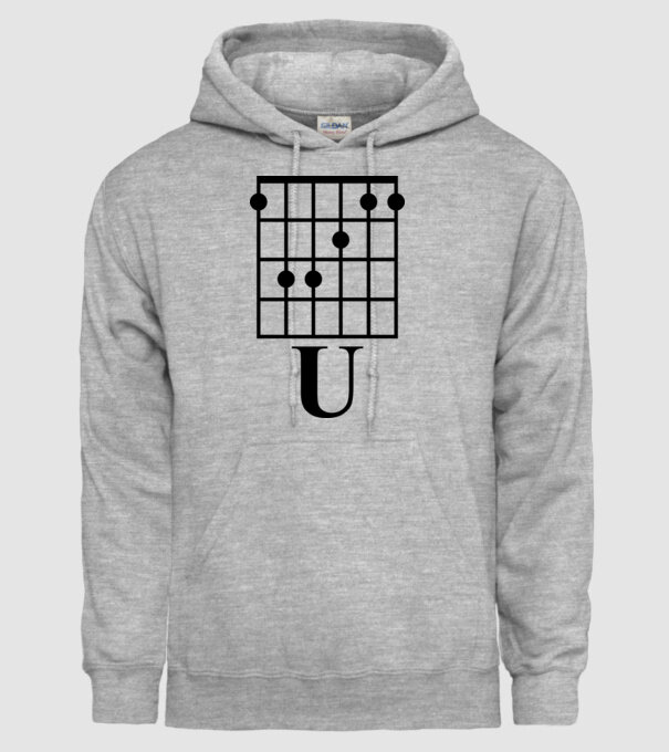 U Chord model gri pe tricou