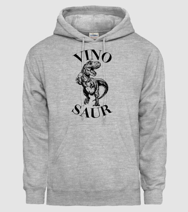 Vinosaur model gri pe tricou