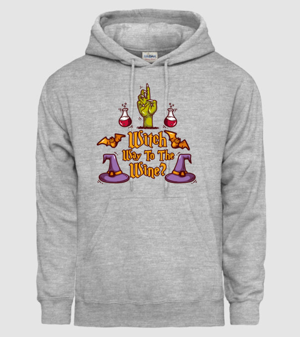Witch way to the wine model gri pe tricou