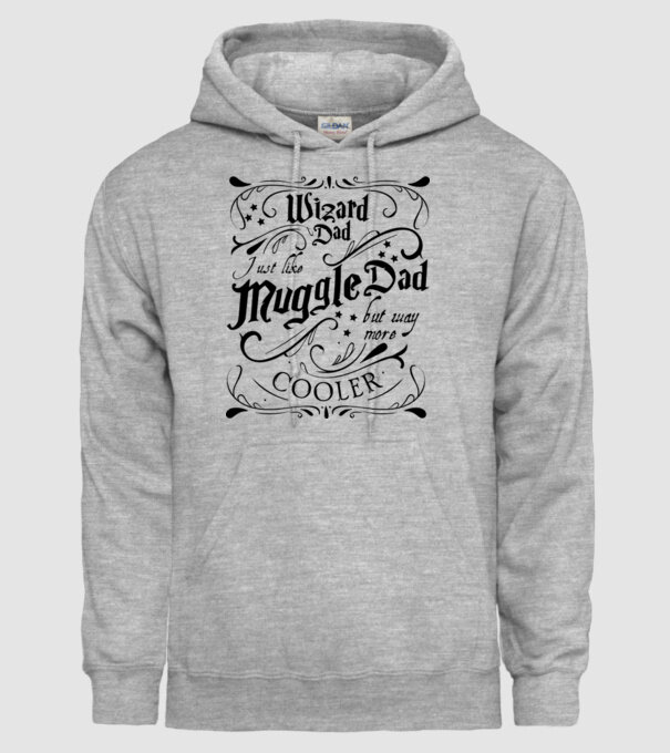 Wizard dad model gri pe tricou