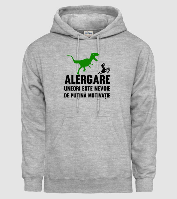 Alergare - uneori este nevoie de puțină motivație model gri pe tricou