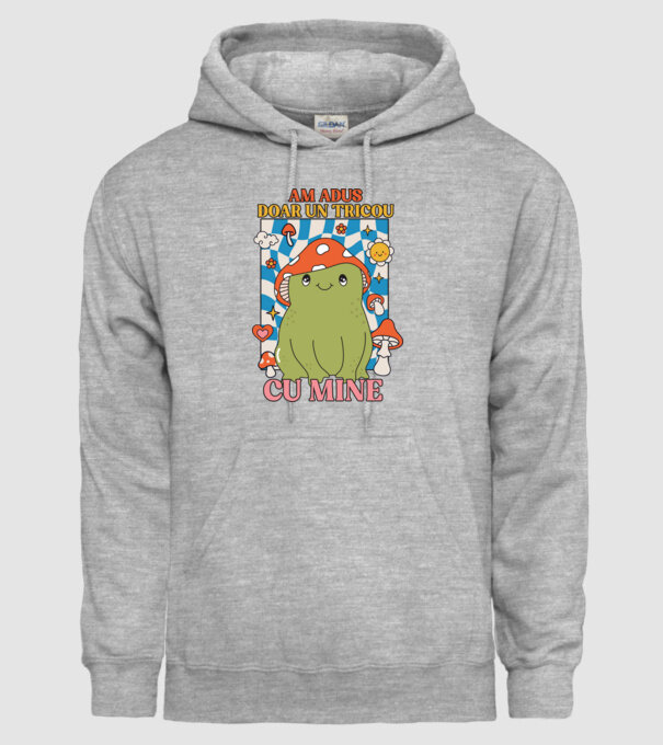 am adus doar un tricou cu mine! model gri pe tricou