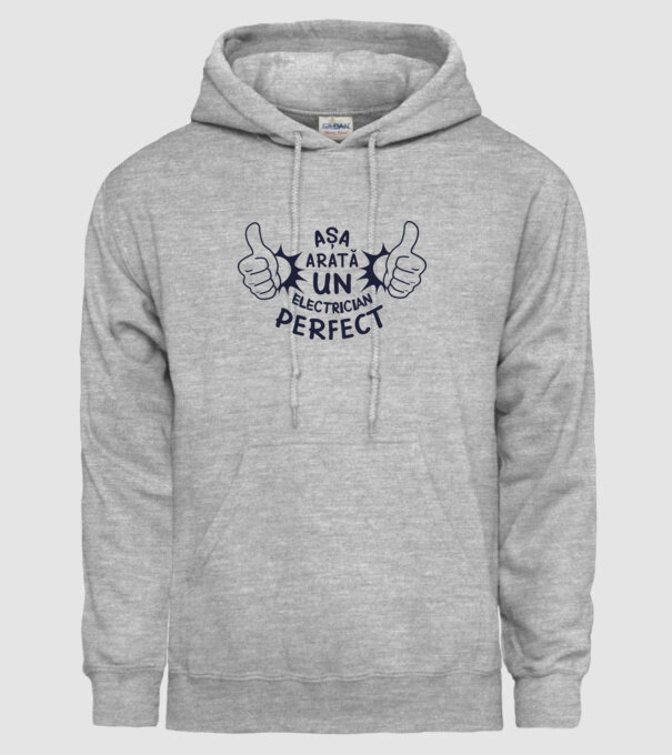 Așa arată un ELECTRICIAN perfect model gri pe tricou