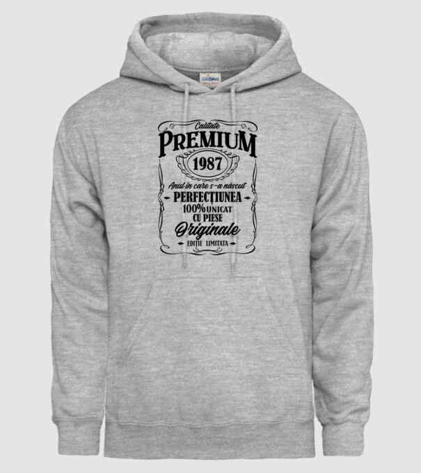 calitate premium -1987 - anul în care s-a născut - perfecțiunea - 100% unicat, cu piese originale, ediție limitată model gri pe tricou