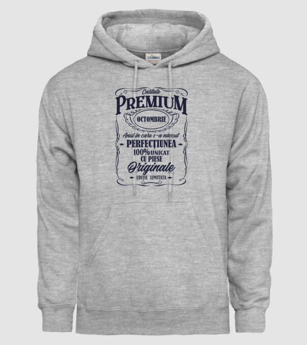 calitate premium -octombrie - anul în care s-a născut - perfecțiunea - 100% unicat, cu piese originale, ediție limitată model gri pe tricou
