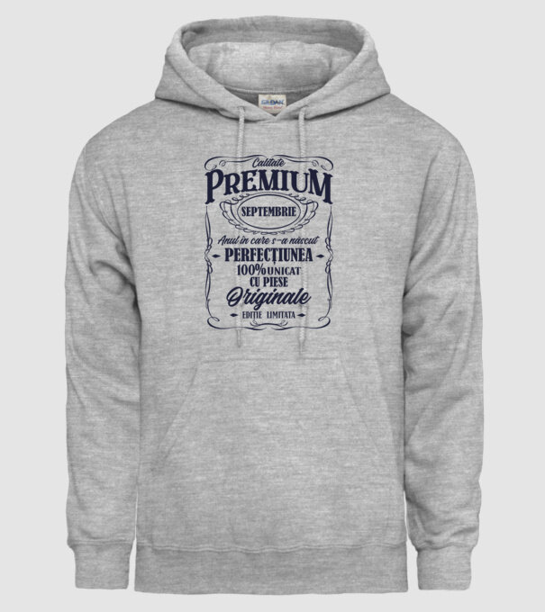 calitate premium -septembrie - anul în care s-a născut - perfecțiunea - 100% unicat, cu piese originale, ediție limitată model gri pe tricou