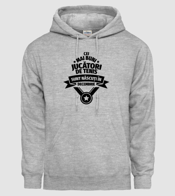 Cei mai buni jucători de tenis sunt născuți în Decembrie model gri pe tricou