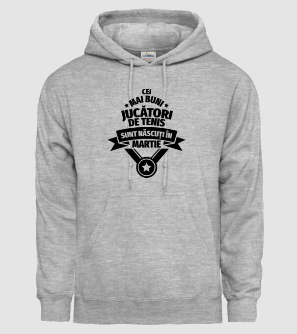 Cei mai buni jucători de tenis sunt născuți în Martie model gri pe tricou