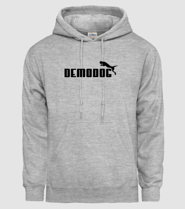 demodog logo black model gri pe tricou