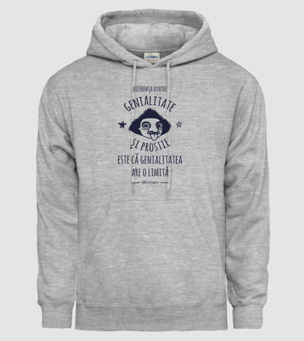 diferența dintre genialitate și prostie este că genialitatea are o limită model gri pe tricou