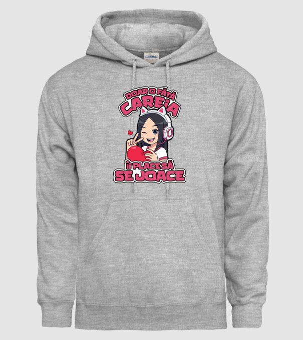 doar o fată căreia îi place să se joace model gri pe tricou