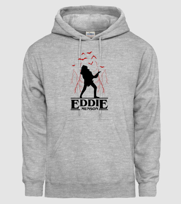 eddie munson stranger things model gri pe tricou