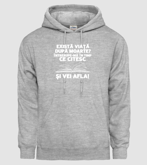 există viață după moarte? întrerupe-mă în timp ce citesc și vei afla model gri pe tricou
