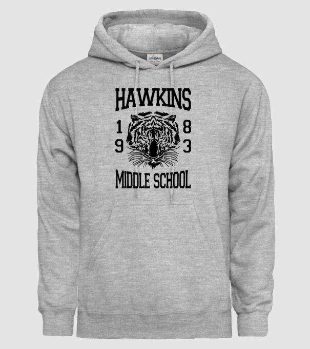 hawkins middle school 83 model gri pe tricou