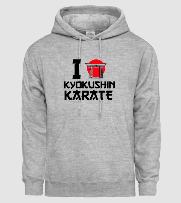 I love Kyokushin Karate model gri pe tricou