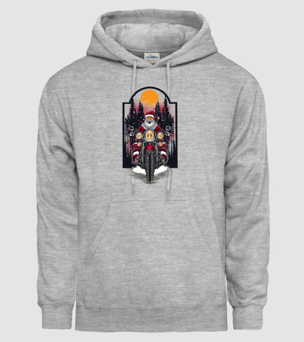 Motor santa model gri pe tricou