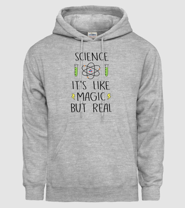 Science its like magic, but real model gri pe tricou
