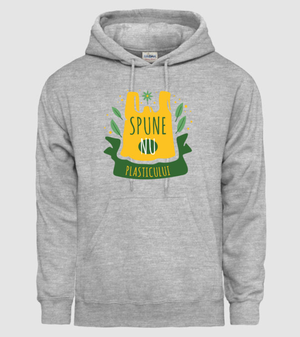 spune nu plasticului model gri pe tricou