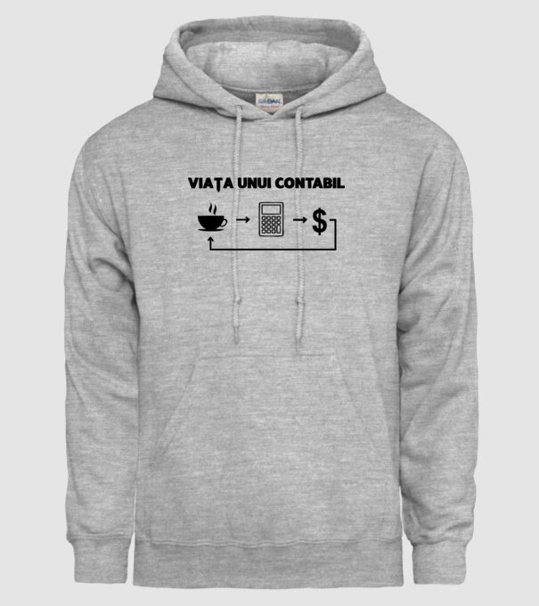 Viața unui contabil model gri pe tricou