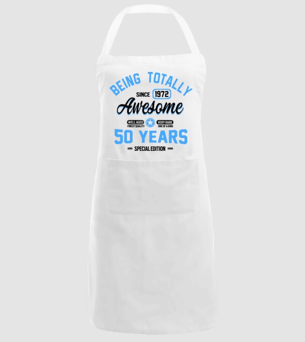 50 years of being totally awesome model alb pe tricou