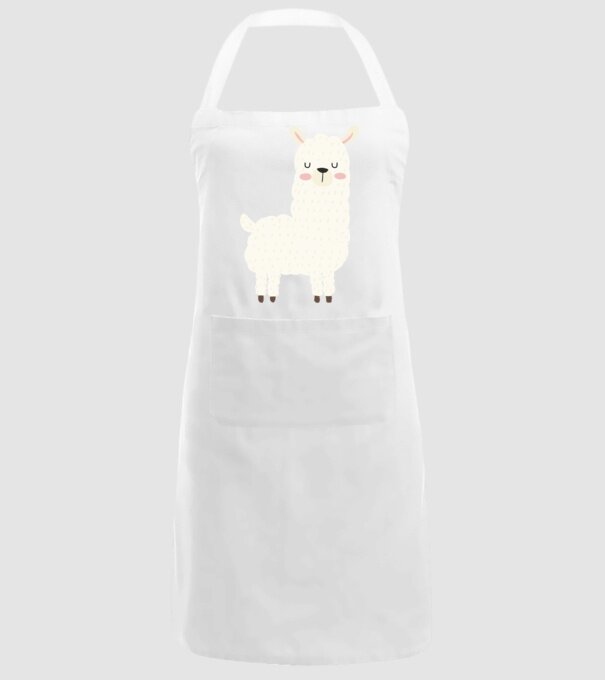 Alpaca model alb pe tricou
