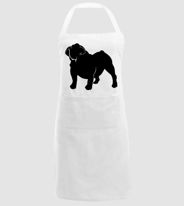 Bulldog englezesc model alb pe tricou