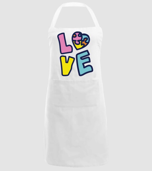Ziua Mondială a Autismului LOVE model alb pe tricou